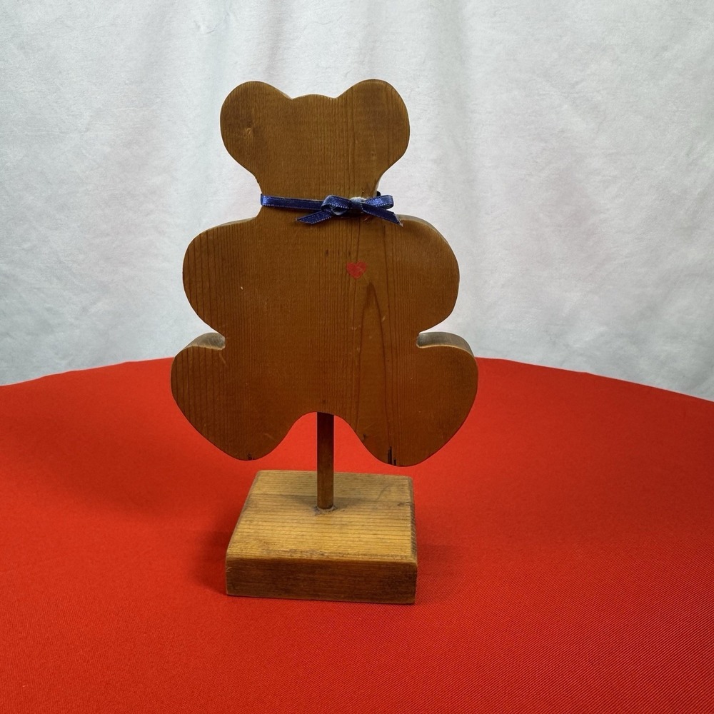 Rustic handcrafted wood‎  Bear table decor Cottagecore